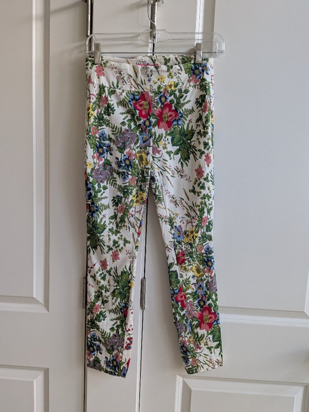 Catherine Malandrino Pull On Ankle Pants Petite S Colorful Floral Garden Crop